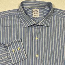 Vtg 80s Brooks Brothers Makers Dress Shirt Men’s 17.5 - 33 Woven Made in USA picture