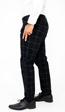 Men's Plaid Slim Fit Chino Flat-Front Pants picture