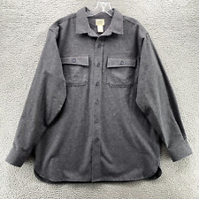 L.L Bean Shirt Adult Large Reg Gray Button Up Flannel Long Sleeve Outdoors Men's picture