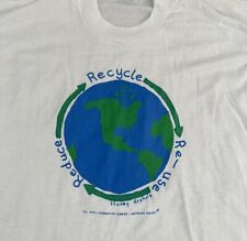 Vintage 80s 90s Recycle Reduce Re-use XL 50/50 Screen Stars White USA Shirt VTG picture
