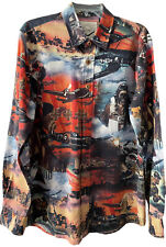 Decibel Mens WWI Doughboy Fighter Pilots Planes Graphic Long Sleeve Shirt L picture