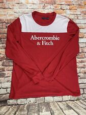 Abercrombie Fitch Long Sleeve T Shirt Mens Medium Red White picture