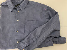 BANANA REPUBLIC blue woven houndstooth long sleeve shirt Men's XL picture