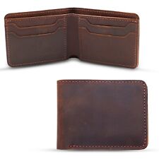 Genuine Leather Wallets for Men Handmade Vintage Distressed Bifold Men's Wallet  picture