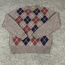 VTG Britches of Georgetowne Sweater Mens L Brown Shetland Virgin Wool Argyle picture