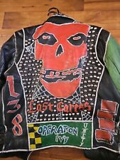 mens studded MISFITS punk leather jacket picture
