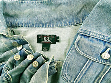 HOT VTG Men's DOUBLE RRL RALPH LAUREN @ TRUCKER 2 Pcks Polo Denim Jacket jeans L picture