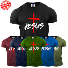 Jesus Cross Christianity Men's T-Shirt Faith Christ Religious Funny New Gift Tee picture