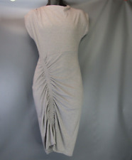 Topshop High Neck Ruched Bodycon Dress Women's Size 6 Gray Stretch Fit Contoured picture