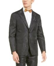 MSRP $350 Tallia Men's Charcoal Tonal Animal Print Dinner Jacket Size 2XL picture