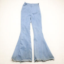 Shein Women's Size M Blue Flared Leg Light Wash Cotton Blend Stretch Denim Jeans picture