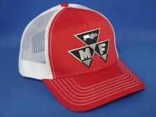 Massey Ferguson Tractor Hat - Red White Mesh - Tri Logo - Snapback picture