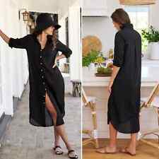 Frank and Eileen Rory Black Shirt Dress Shirtdress Distressed Size M picture