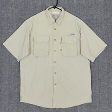 Bimini Bay Shirt Mens XL Khaki Short Sleeve Button Down Fishing Vented Nylon picture