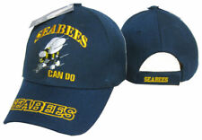 Official US Navy Licensed Seabees Can Do EMBROIDERED Hat Cap (BLUE) picture