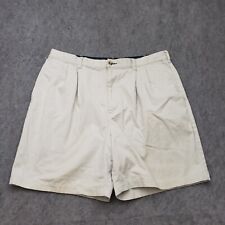 VINTAGE Tommy Hilfiger Shorts Mens 38 Brown Chino Golf Golfing Pleated Crest picture