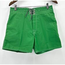 Birdwell Beach Britches Mens Board Shorts Front Tie Nylon Green Size 31 NWOT picture