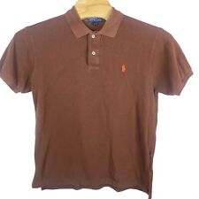Vtg Polo Ralph Lauren Polo Shirt Mens XL Solid Brown Short Sleeve Pony Cotton picture