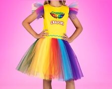 Child Girls Crayon Box Crayola Colorful Costume Dress SIZE S (with defect) picture