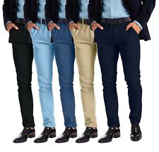 Men's Stretch Dress Pants Slim Fit Skinny Chino Pants picture