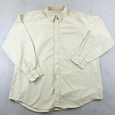 Vintage LL Bean Shirt Men 18 Green Oxford Cloth Button Down Made in USA Cotton picture