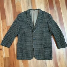 Vintage Harris Tweed Tailored Country Green Brown Houndstooth Blazer Jacket picture