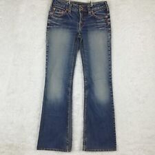 Vintage Silver Womens Jeans Tia Boot Cut Blue Denim Stone Wash Whiskering 28 picture