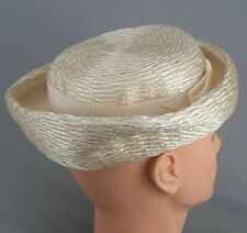  Beautiful Vintage 1950's Union Made Straw Women's Fedora Hat picture