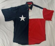 Texas Authentic Dry Goods Mens Shirt XL Red Blue Flag Button USA picture