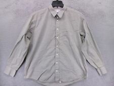 Vintage Burberrys of London Dress Shirt Men 17.5 35 Long Sleeve Green Cotton USA picture