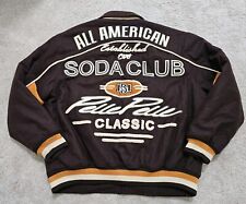 Vtg 90s Pelle Pelle Brown Mens 4XL Soda Club Wool Leather Varsity Jacket Mint  picture