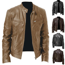 Motorcycle Coat Cardigan Outerwear PU Leather Jacket Biker Jacket Zip Up Casual〕 picture