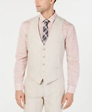 Bar III Men's Slim-Fit Linen Suit Vest, Tan Small picture