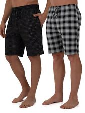Fruit of the Loom Sleep Lounge Shorts Beyond Soft Knit 2 Pack Black Men's M-5XL picture