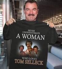 Never Underestimate A Woman Who Loves Tom Selleck Black T Shirt AR5409 picture