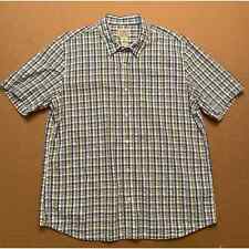 Men's LL Bean slightly fitted short sleeve button down size L - organic cotton picture