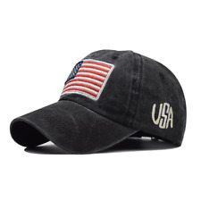 Black American Flag USA Baseball Cap - Tactical Army Cotton Casual Hat picture