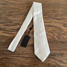 NEW DUCHAMP Tie Mens White Silver Geometric Silk Blend Formal London Adult picture