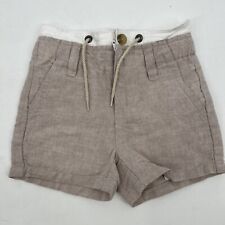 Janie And Jack Linen Blend Beige Shorts 6-12months picture