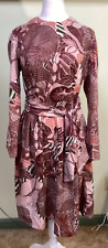 Vintage Kay Windsor Floral Long Sleeve Belted Fit Flare Dress Zipper Union Made picture
