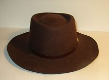 Dobbs West Fedora Hat Men's 6 7/8 Brown Wool Felt Western Buckle Band picture