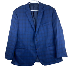 Michael Kors Mens Sz 50R Regular Fit Windowpane Sport Coat Jacket Blue Black picture