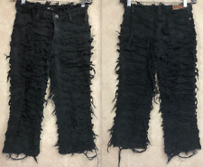 Womens Vintage GW Maxx Ragged Black Medium Made USA Capri Pants Jeans Zip picture