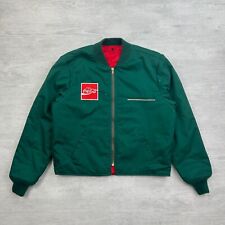 Vintage 80's Coca Cola Jacket Adult M Green Mechanic Delivery Workwear Patchwork picture