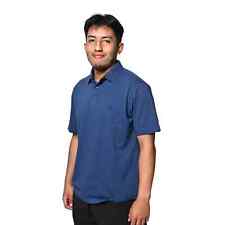 IZOD Saltwater Men Navy Solid Pattern Breathable Quick Drying Collared Polo-M picture