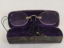 1907 Pince-Nez Glasses And Case VTG 12k Gold Plated Or Filled picture