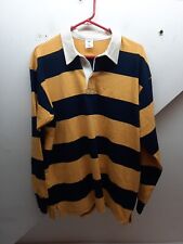 Non Stock Horizontal Stripe Men's Long-sleeved Shirt Heavyweight Rugby Jersey  picture