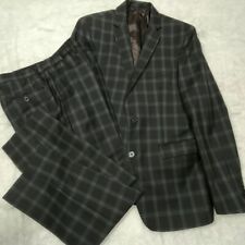 Gianni Versace Collection 2 Piece Suit Size 40 100% Pure Virgin Wool Black Check picture