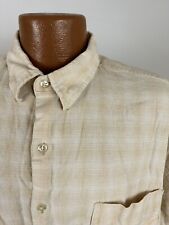 Vintage Britches Linen Blend Shirt XL Tall Shadow Plaid Short Sleeve Outdoor USA picture