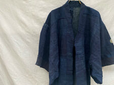 Japanese 1900-20's Vintage Indigo Cotton Hanten Kimono Noragi Men Used picture